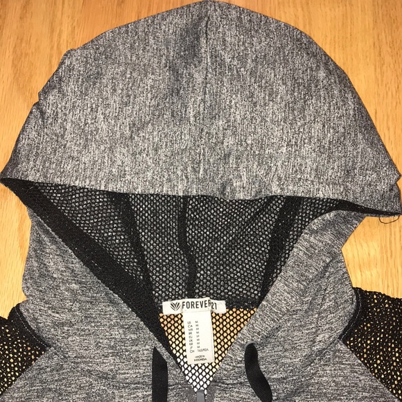 Grey and black mesh forever 21 quarter zip - Picture 5 of 6